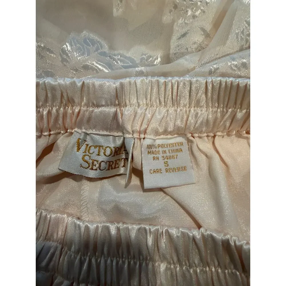 Vintage Victoria's Secret Set Tan Lacy Pants Set Size Small Bottoms & Medium Top